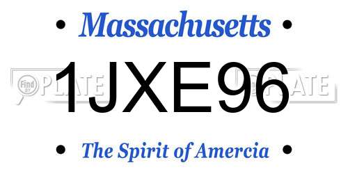 1JXE96 Massachusetts License Plate