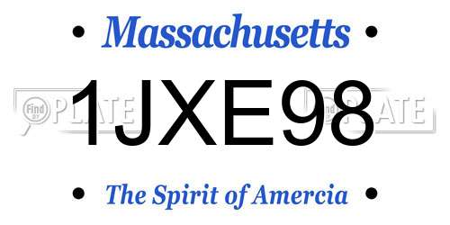 1JXE98 Massachusetts License Plate