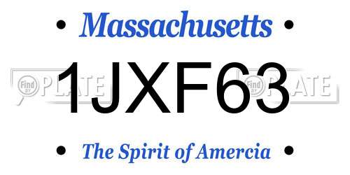 1JXF63 Massachusetts License Plate