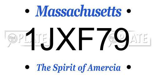 1JXF79 Massachusetts License Plate