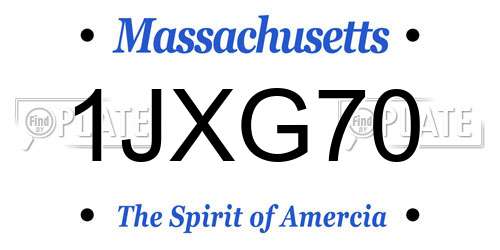 1JXG70 Massachusetts License Plate