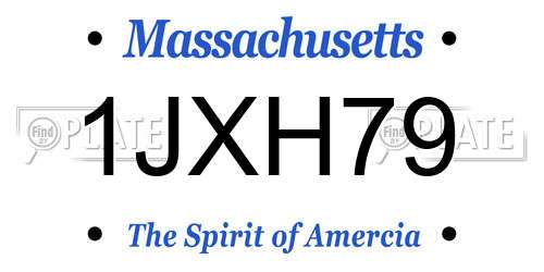 1JXH79 Massachusetts License Plate