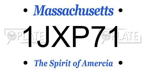 1JXP71 Massachusetts License Plate
