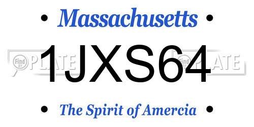 1JXS64 Massachusetts License Plate