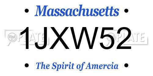 1JXW52 Massachusetts License Plate