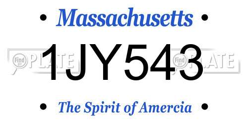 1JY543 Massachusetts License Plate