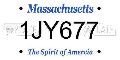 1JY677 Massachusetts License Plate