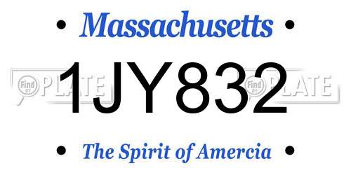 1JY832 Massachusetts License Plate