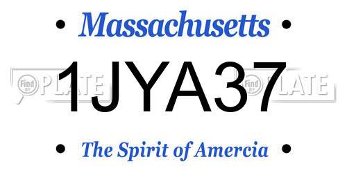 1JYA37 Massachusetts License Plate