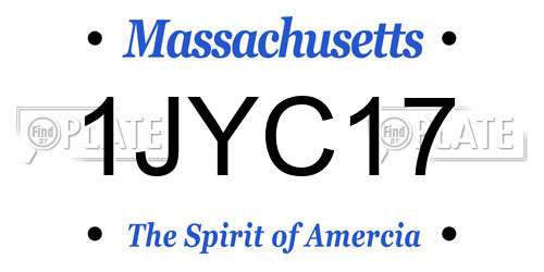 1JYC17 Massachusetts License Plate