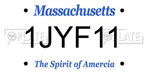 1JYF11 Massachusetts License Plate