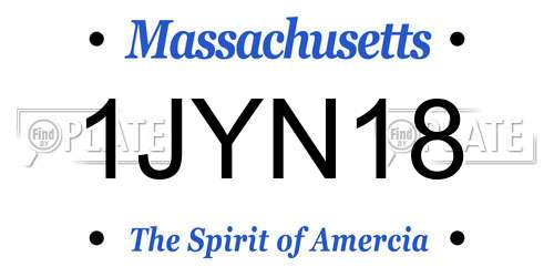 1JYN18 Massachusetts License Plate