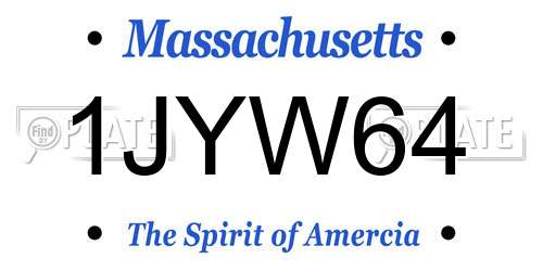 1JYW64 Massachusetts License Plate