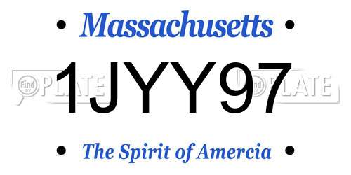 1JYY97 Massachusetts License Plate