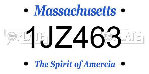 1JZ463 Massachusetts License Plate
