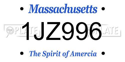 1JZ996 Massachusetts License Plate
