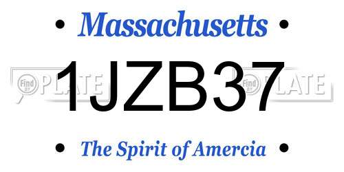 1JZB37 Massachusetts License Plate