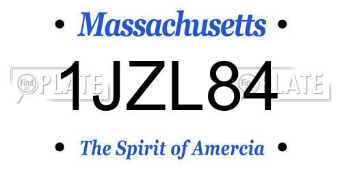 1JZL84 Massachusetts License Plate