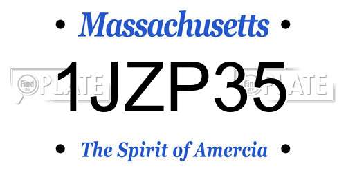 1JZP35 Massachusetts License Plate