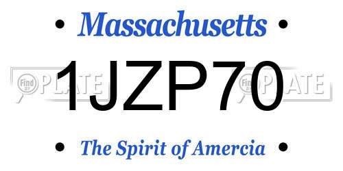 1JZP70 Massachusetts License Plate