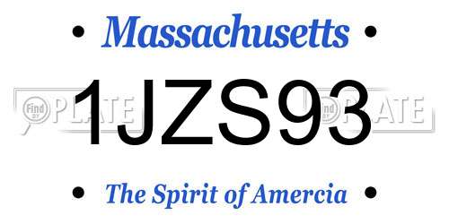 1JZS93 Massachusetts License Plate