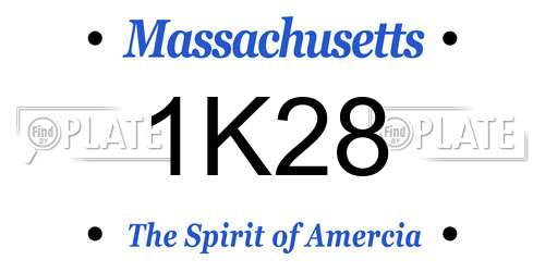 1K28 Massachusetts License Plate