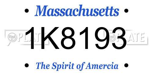 1K8193 Massachusetts License Plate