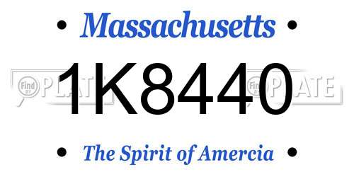 1K8440 Massachusetts License Plate