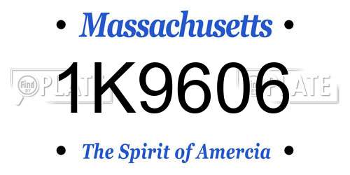 1K9606 Massachusetts License Plate
