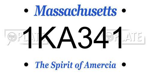 1KA341 Massachusetts License Plate