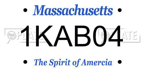 1KAB04 Massachusetts License Plate