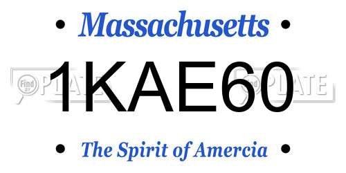 1KAE60 Massachusetts License Plate