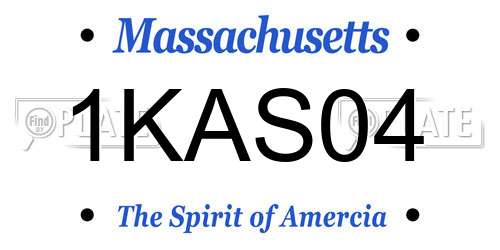 1KAS04 Massachusetts License Plate