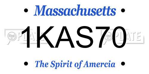 1KAS70 Massachusetts License Plate