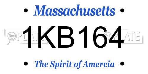 1KB164 Massachusetts License Plate