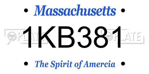 1KB381 Massachusetts License Plate