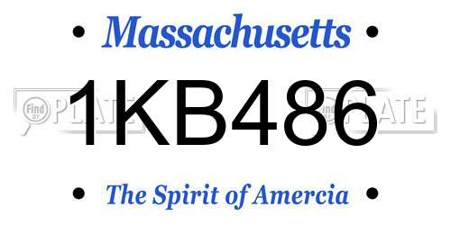 1KB486 Massachusetts License Plate