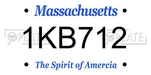 1KB712 Massachusetts License Plate