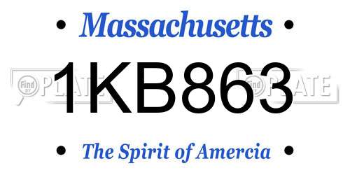1KB863 Massachusetts License Plate