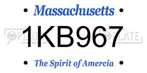1KB967 Massachusetts License Plate