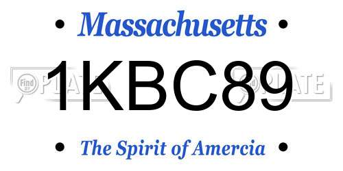 1KBC89 Massachusetts License Plate