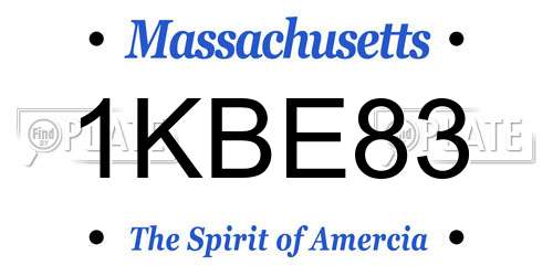 1KBE83 Massachusetts License Plate