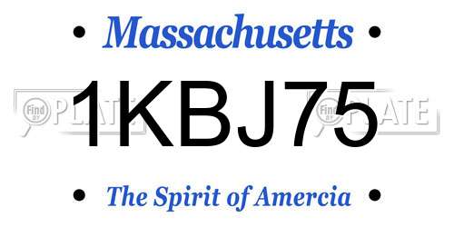 1KBJ75 Massachusetts License Plate