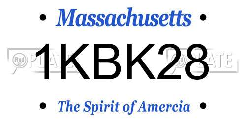 1KBK28 Massachusetts License Plate