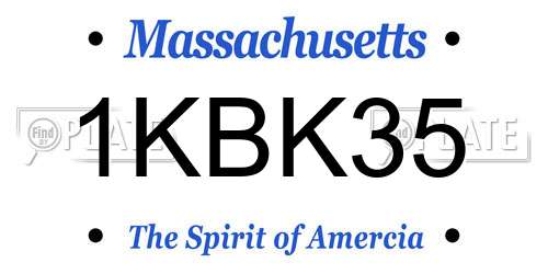 1KBK35 Massachusetts License Plate