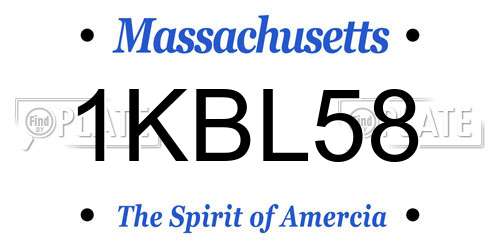 1KBL58 Massachusetts License Plate