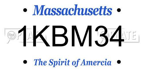 1KBM34 Massachusetts License Plate