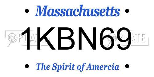 1KBN69 Massachusetts License Plate