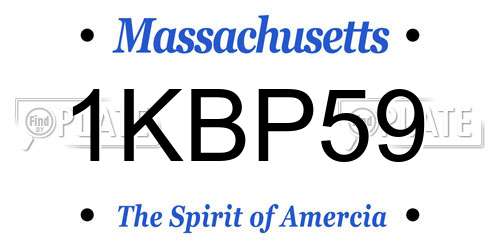 1KBP59 Massachusetts License Plate