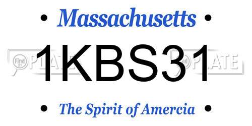 1KBS31 Massachusetts License Plate